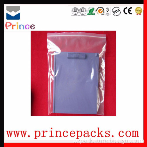 plastic packing with zipper lock/hdpe t-shirt plastic bag